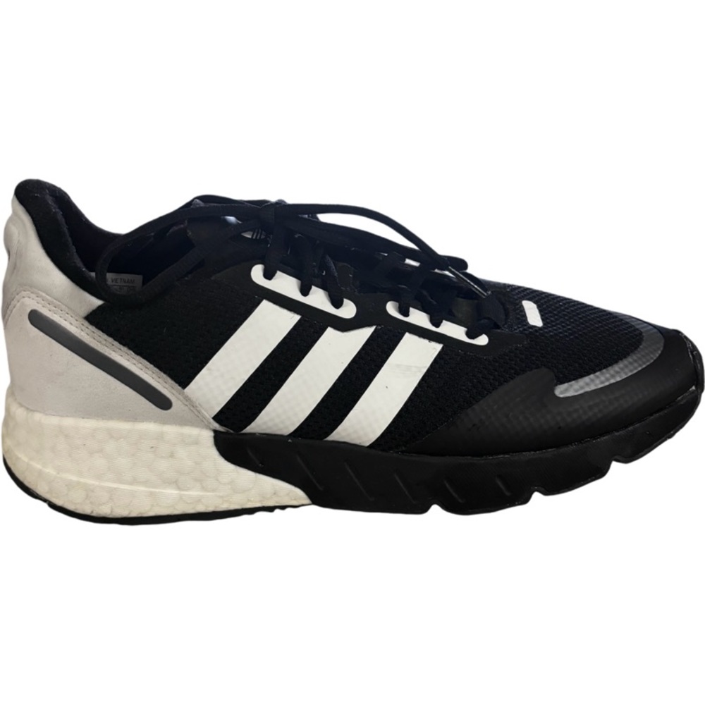 Adidas ZX 1K BOOST CORE BLACK / CLOUD WHITE / BLACK SILVER METALLIC Size 9